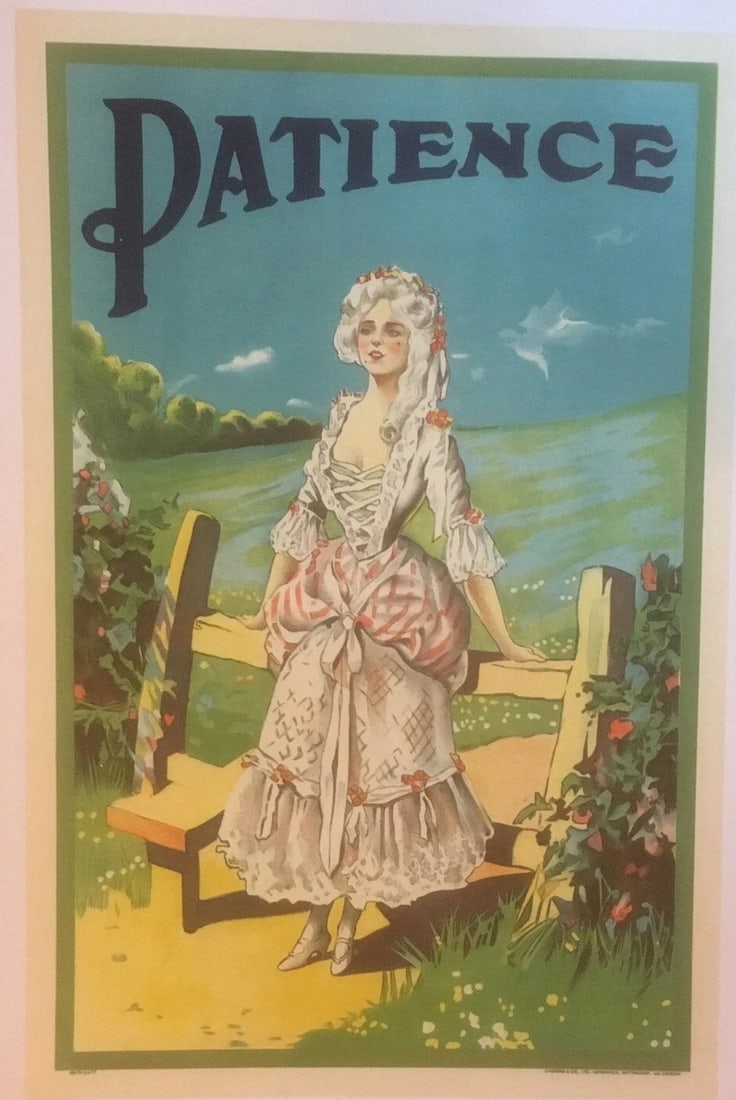 Original Vintage c.1930 "Patience" English Operetta Poster Linen Backed - 4