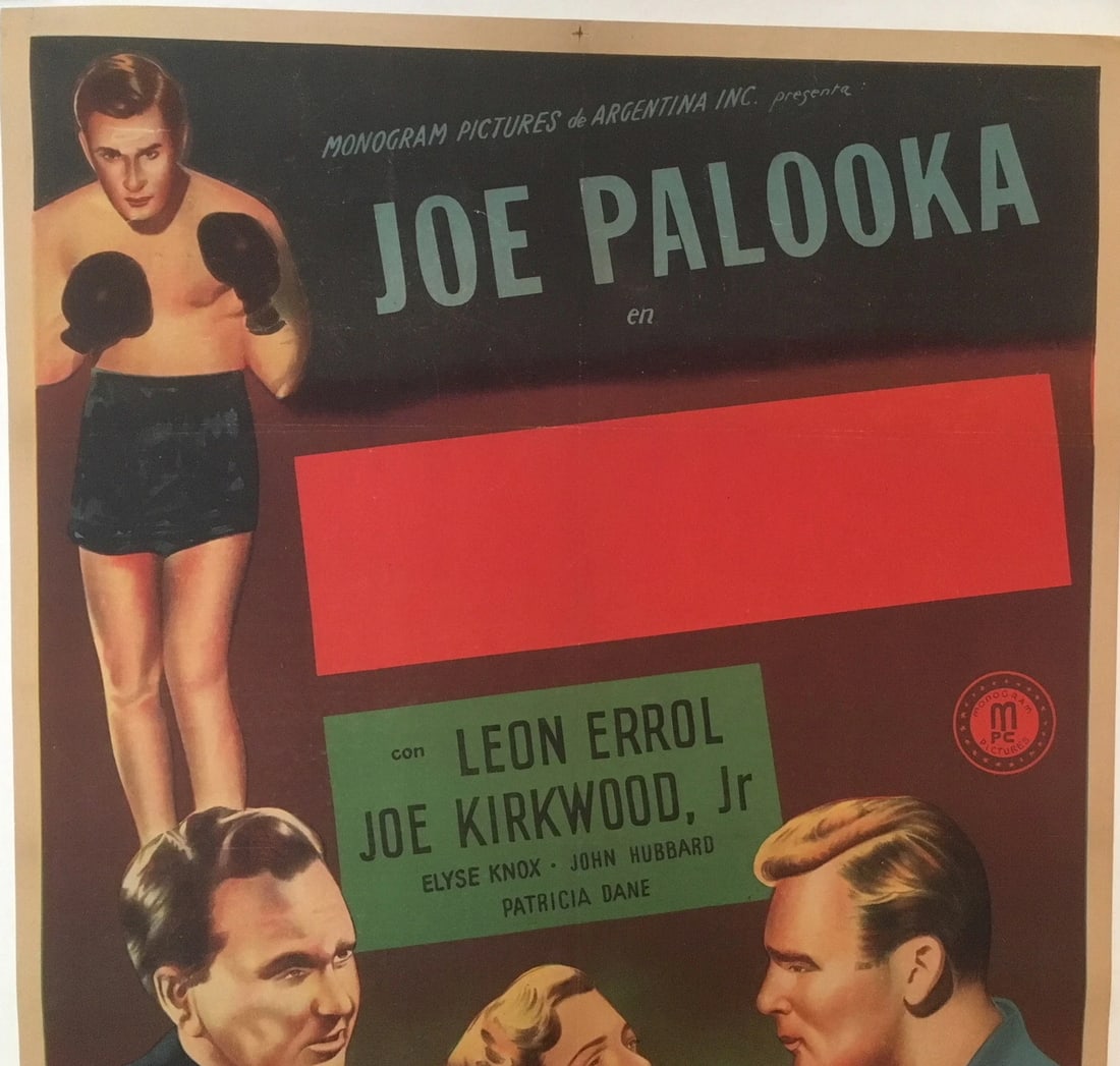Original Vintage c.1940 Joe Palooka Movie Poster Linen Backed - 2