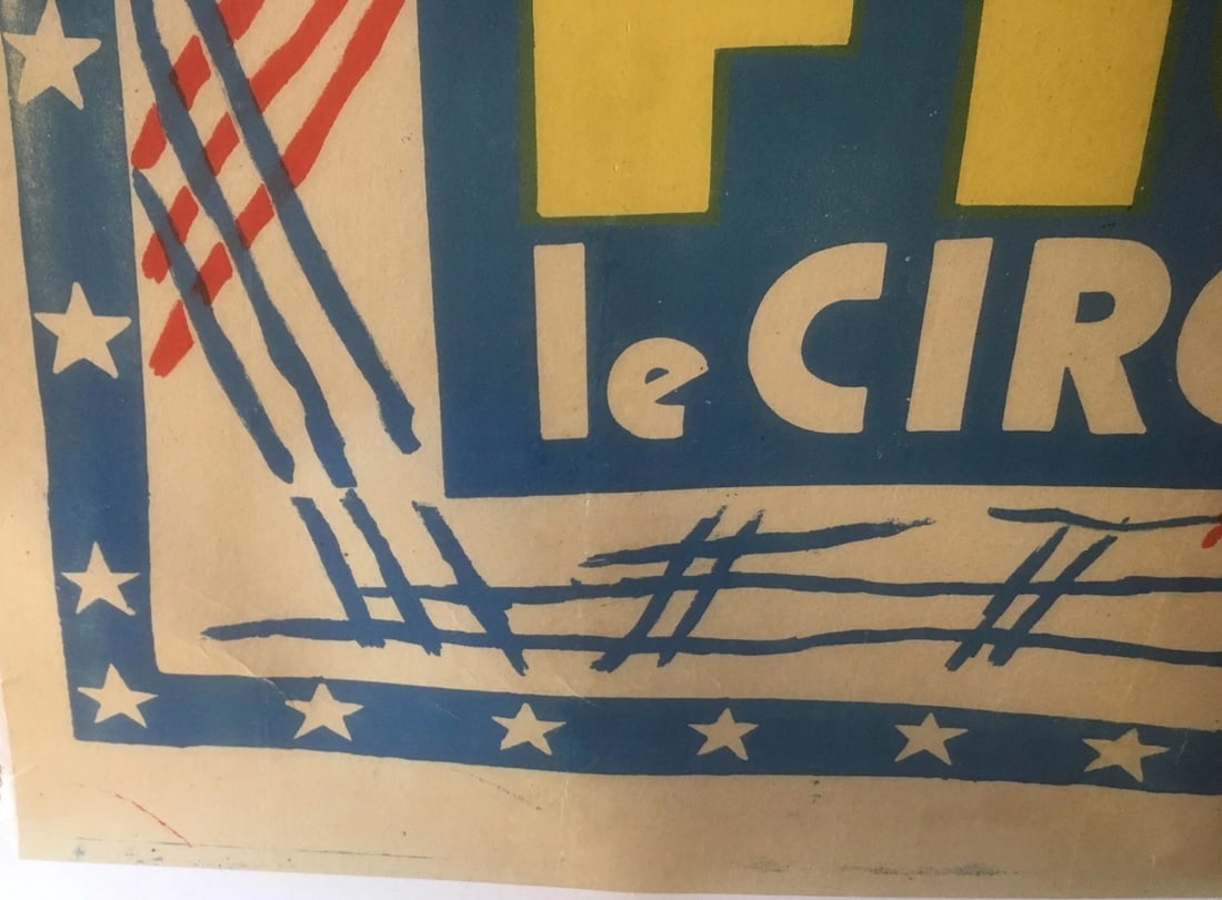 Original Vintage c.1930 Figuier Circus Clown Poster Linen Backed - 4