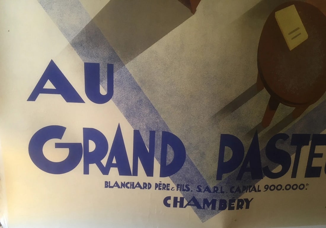 Original Vintage c.1930 Grand Pasteur Furniture Poster Linen Backed - 5