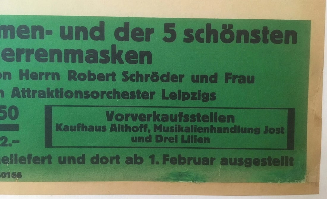 Original Vintage c.1920 German Maskenball Poster Linen Backed - 4