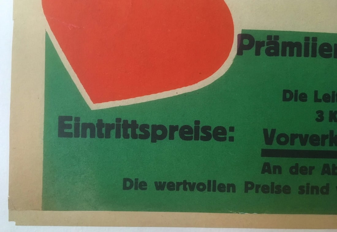 Original Vintage c.1920 German Maskenball Poster Linen Backed - 5