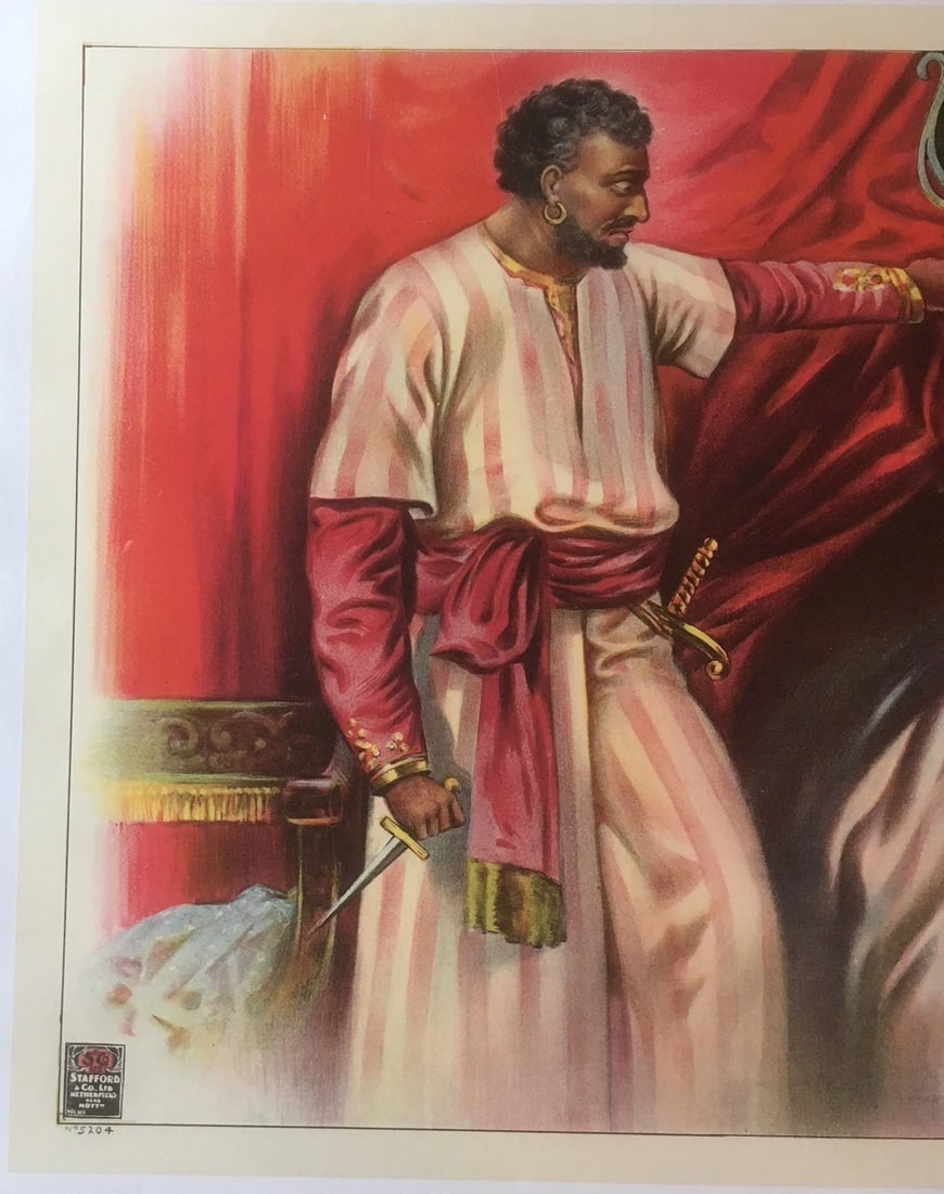 Original Vintage c.1920 English Othello Opera Poster Linen Backed - 2