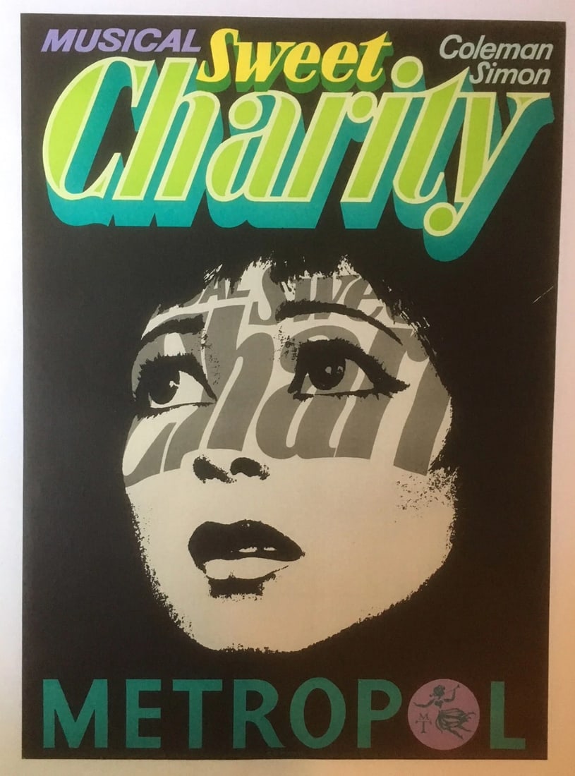 Original Vintage c.1960 Metropol Sweet Charity Poster Linen Backed: Title: Original Vintage c.1960 Metropol Sweet Charity Poster Linen Backed Description: The Metropol presents the musical, "Sweet Charity." The circa 1960 poster is linen backed, measures 23" x 32"