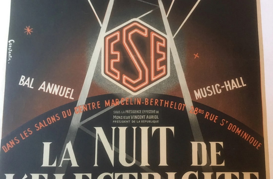 Original Vintage 1949 French Advertising Poster Linen Backed - 4