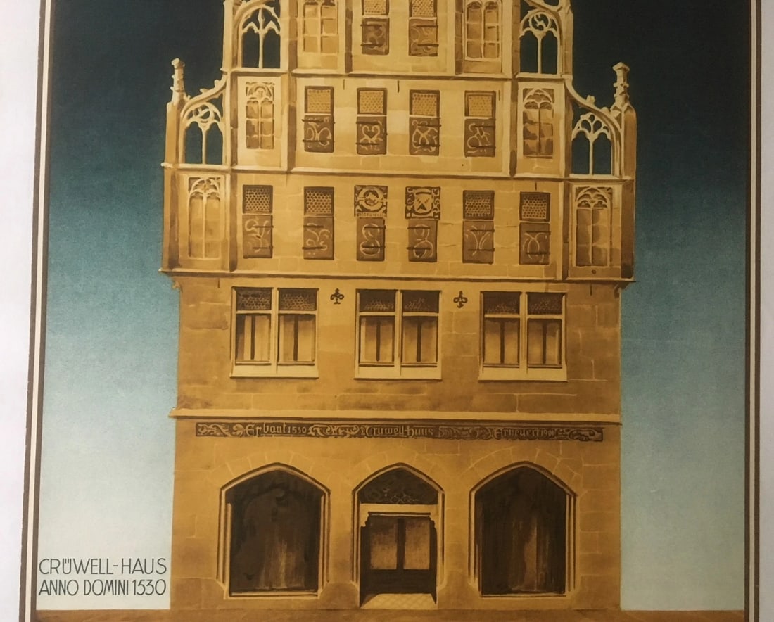 Original Vintage c.1930 German Cruwell Tabak Tobacco Poster Linen Backed - 3