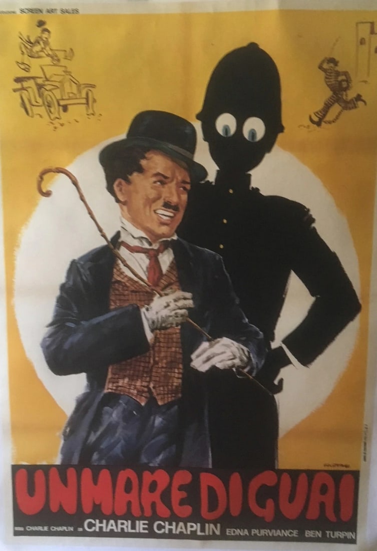 Original Vintage 1965 Chaplin Unmare Diguai Movie Poster Linen Backed (1 of 6)