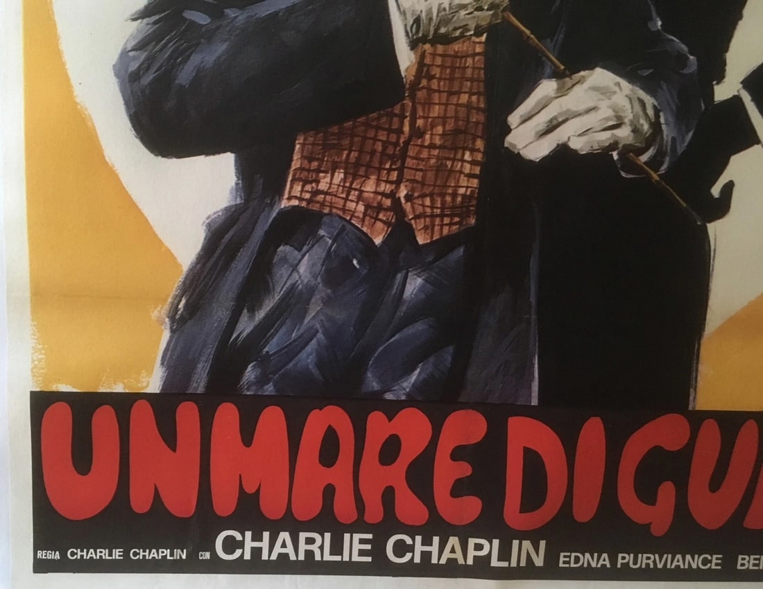 Original Vintage 1965 Chaplin Unmare Diguai Movie Poster Linen Backed - 5