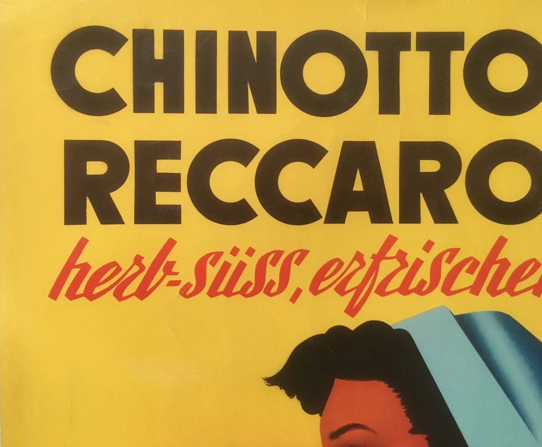 Original Vintage 1949 Swiss Agis Beverage Poster Linen Backed - 2