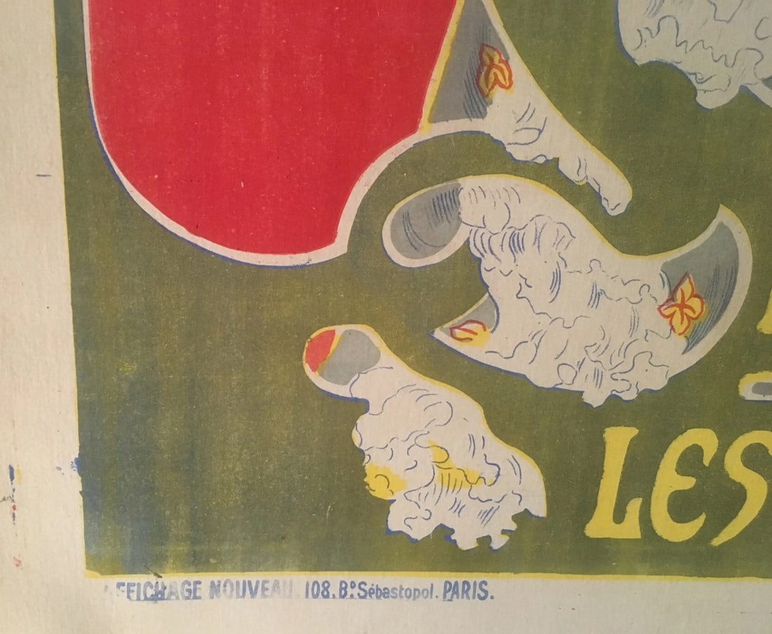 Original Vintage c.1890 Dentifrices Roi French Poster Linen Backed - 5