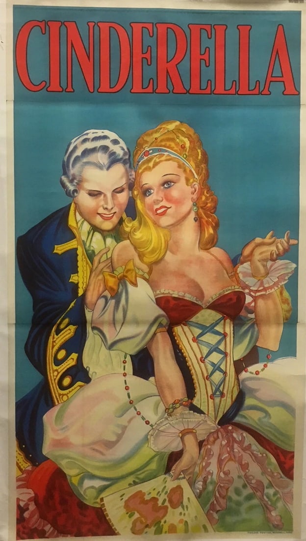 Original Vintage English Cinderella 3-Sheet Poster Linen Backed (1 of 6)