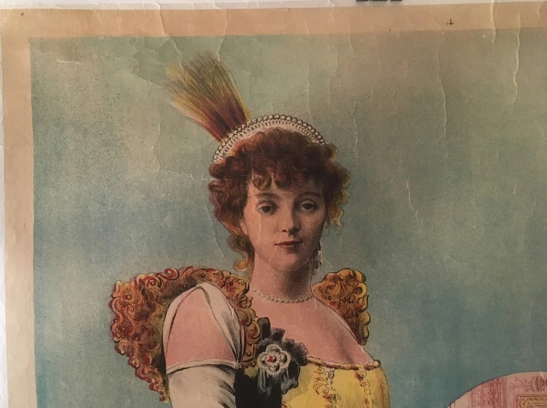 Original Vintage c.1907 French "Josephine and Napoleion" Poster Linen Backed - 2