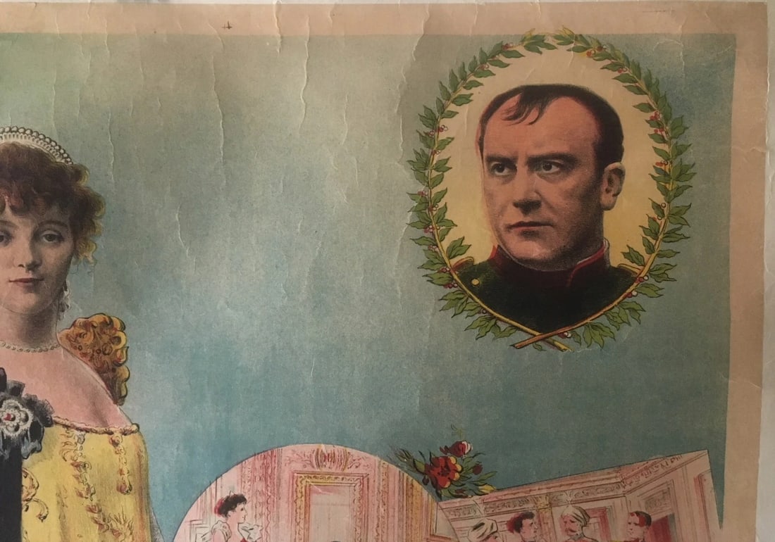 Original Vintage c.1907 French "Josephine and Napoleion" Poster Linen Backed - 3