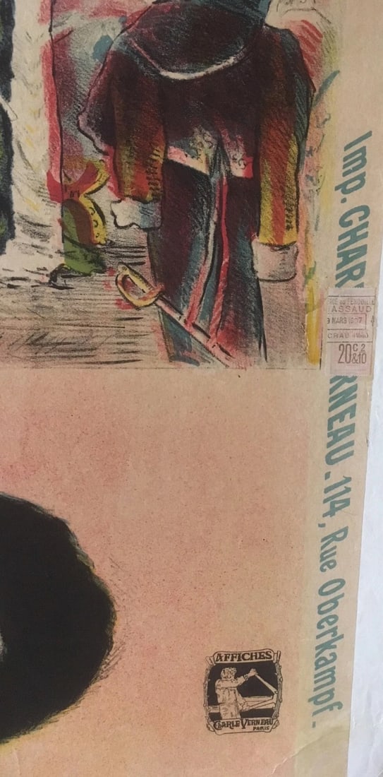 Original Vintage c.1907 French "Josephine and Napoleion" Poster Linen Backed - 7