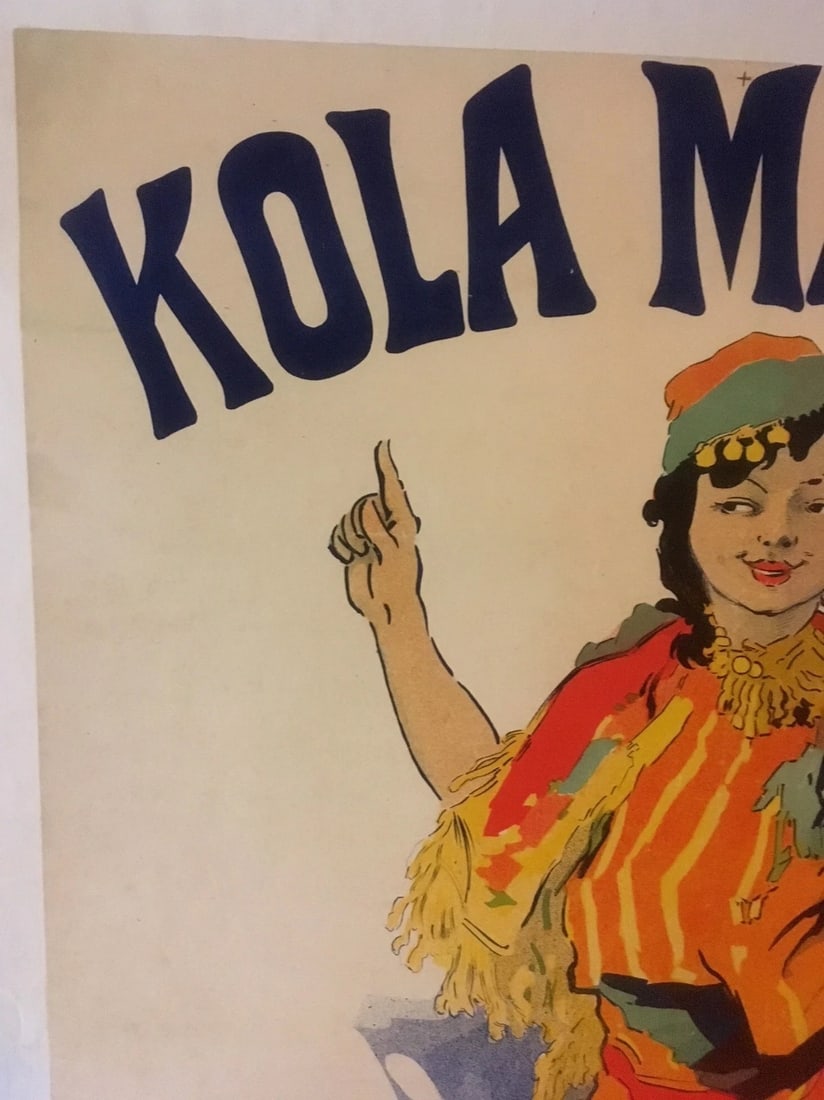 Original Vintage c.1895 Cheret "Kola Marque" Liquor Poster Linen Backed - 2