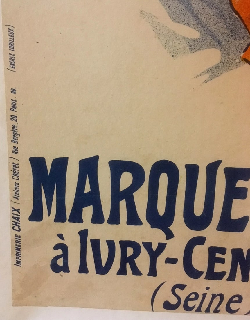 Original Vintage c.1895 Cheret "Kola Marque" Liquor Poster Linen Backed - 5