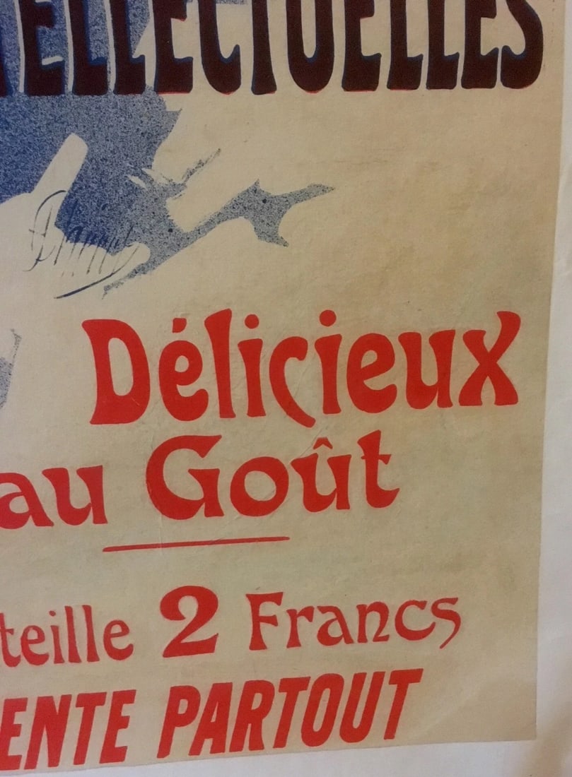 Original Vintage c.1895 Cheret "Kola Marque" Liquor Poster Linen Backed - 6