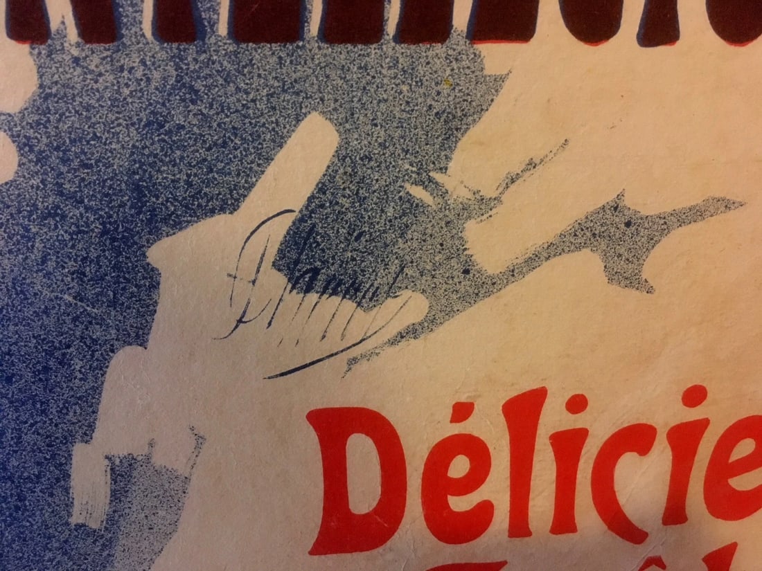 Original Vintage c.1895 Cheret "Kola Marque" Liquor Poster Linen Backed - 7