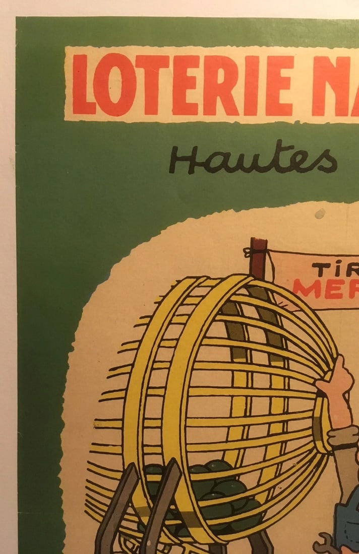 Original Vintage French National Lottery "Drole de Spoutnik" Poster Linen Backed - 2