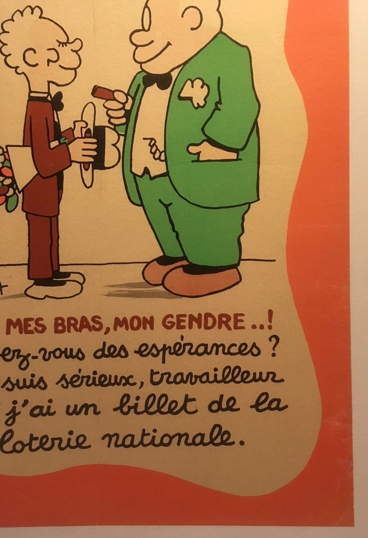 Original Vintage French National Lottery "Dans Mes Bras" Poster Linen Backed - 5