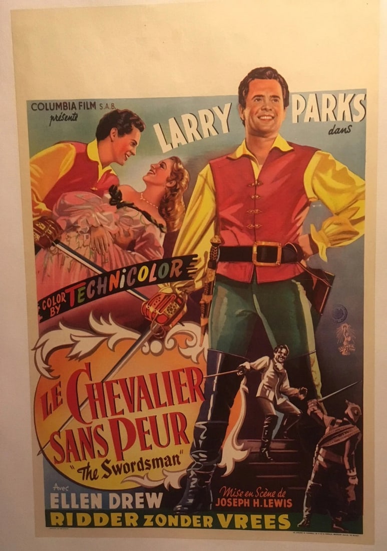 Original Vintage French Dubbed "The Swordsman" Poster Linen Backed (1 of 5)
