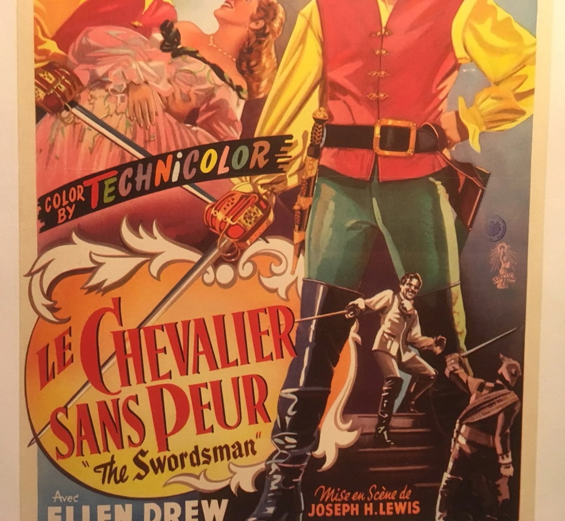 Original Vintage French Dubbed "The Swordsman" Poster Linen Backed - 2