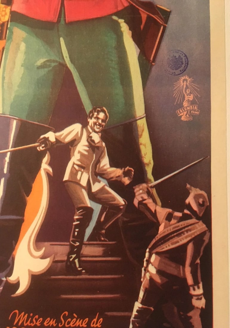 Original Vintage French Dubbed "The Swordsman" Poster Linen Backed - 4