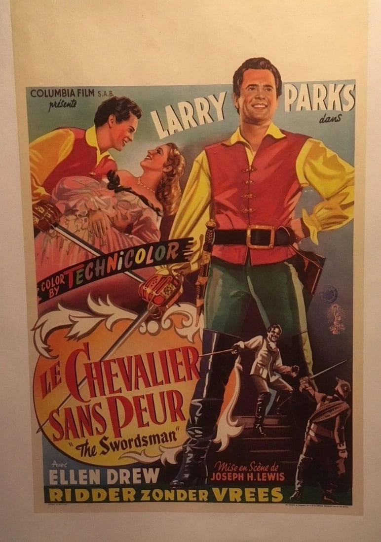 Original Vintage French Dubbed "The Swordsman" Poster Linen Backed - 5