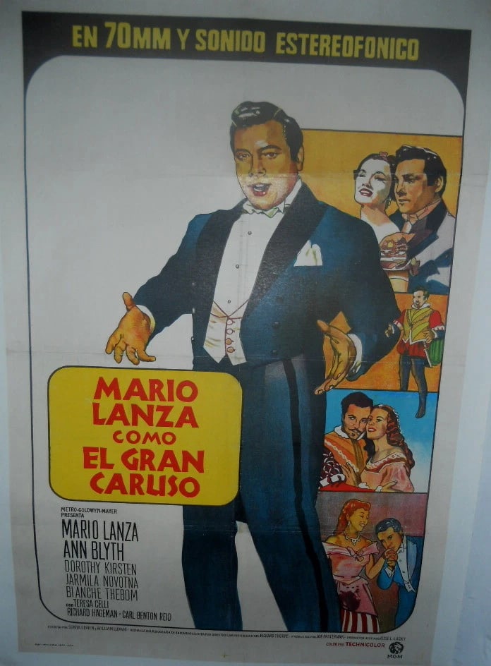 Original Vintage "The Great Caruso" Spanish Dubbed Movie Poster Linen Backed (1 of 5)