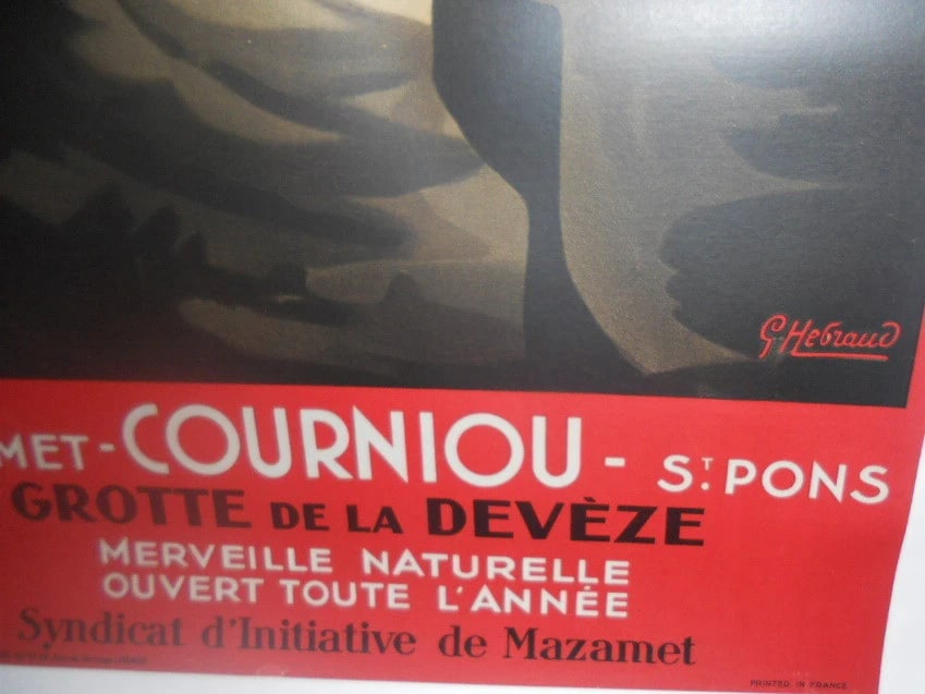 Original Vintage c.1930 Courniou French Travel Poster Linen Backed - 3