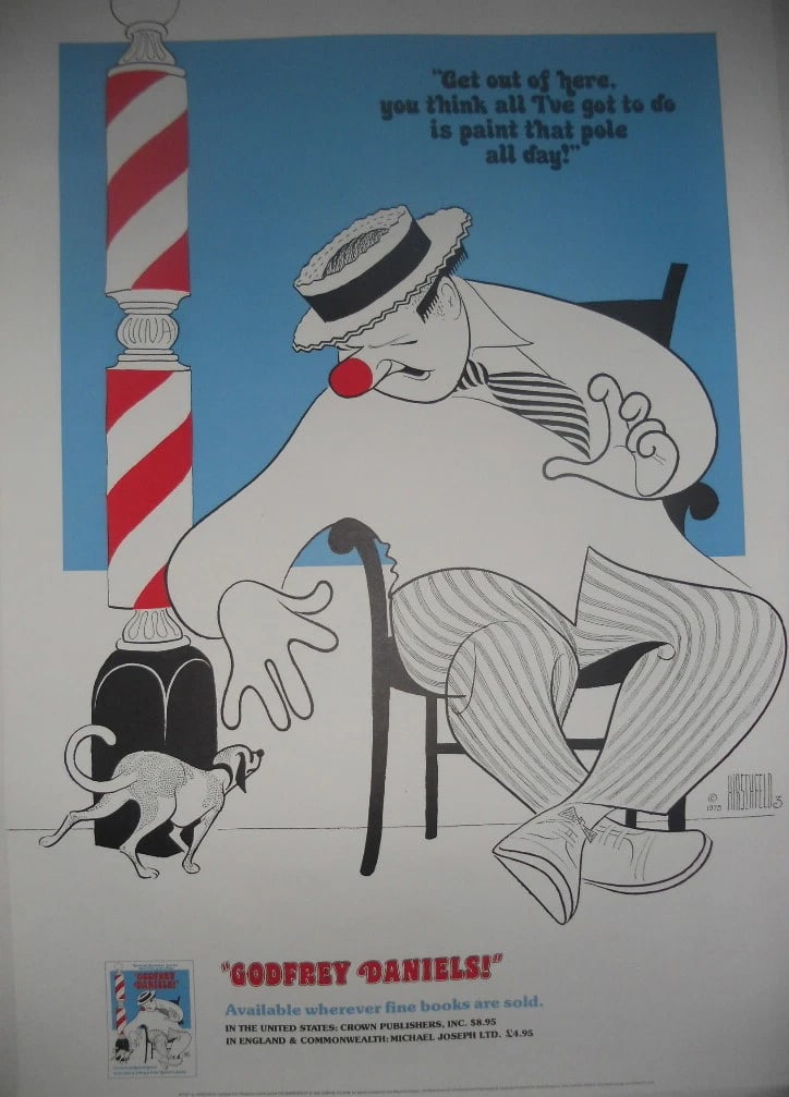 Original Vintage Al Hirshfield Godfrey Daniels Poster Linen Backed (1 of 5)