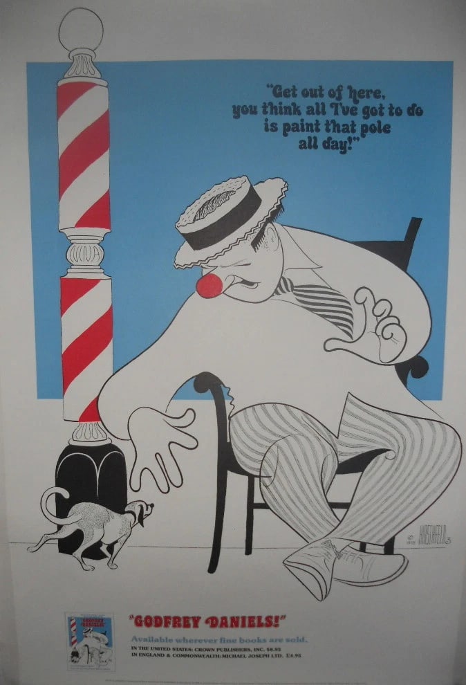 Original Vintage Al Hirshfield Godfrey Daniels Poster Linen Backed - 5