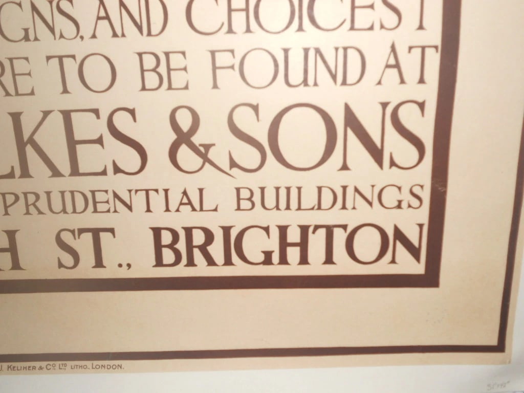 Original Vintagec.1910 English Wallpaper and Decorations Poster Linen Backed - 5