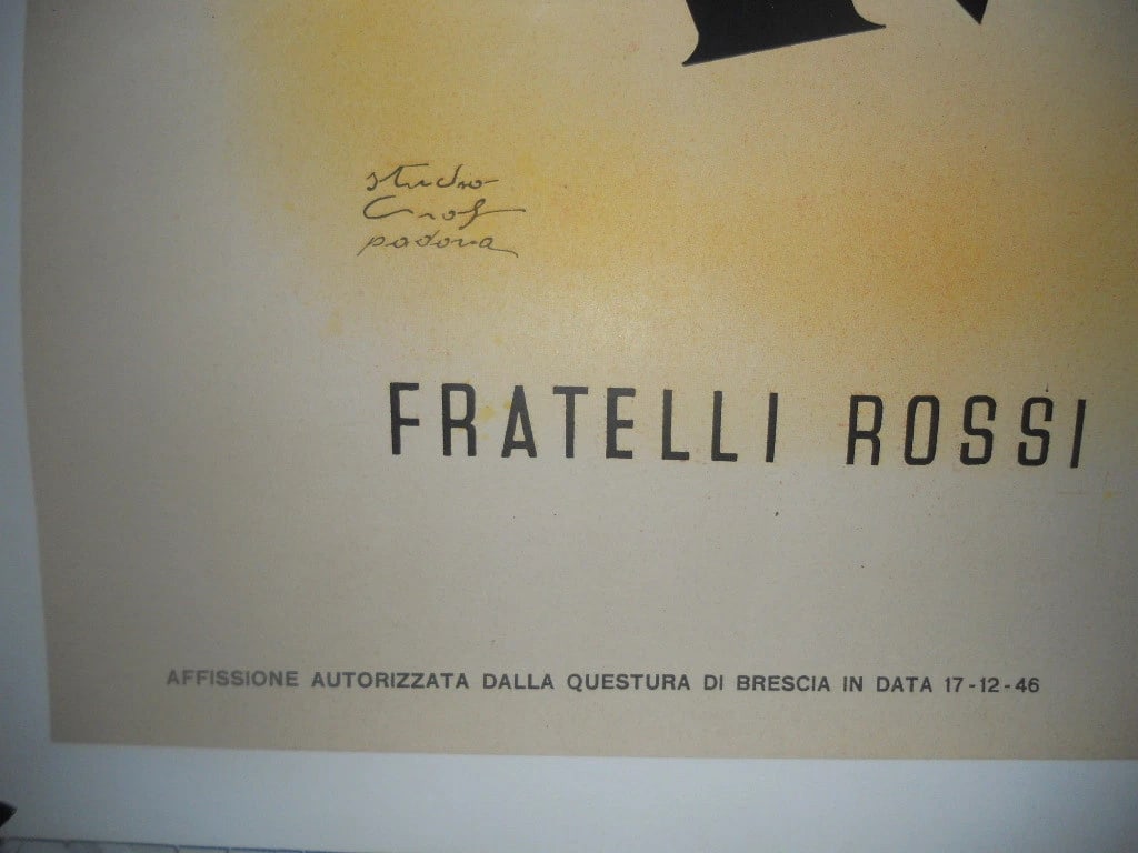 Original Vintage 1946 Kranebet Italian Liquore Poster Linen Backed - 5