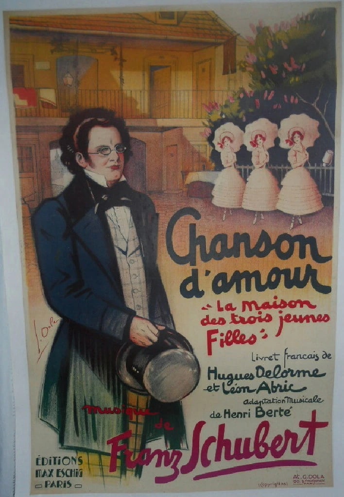 Original Vintage 1936 Chanson d'Amour Operetta Poster by Dola Linen Backed (1 of 6)