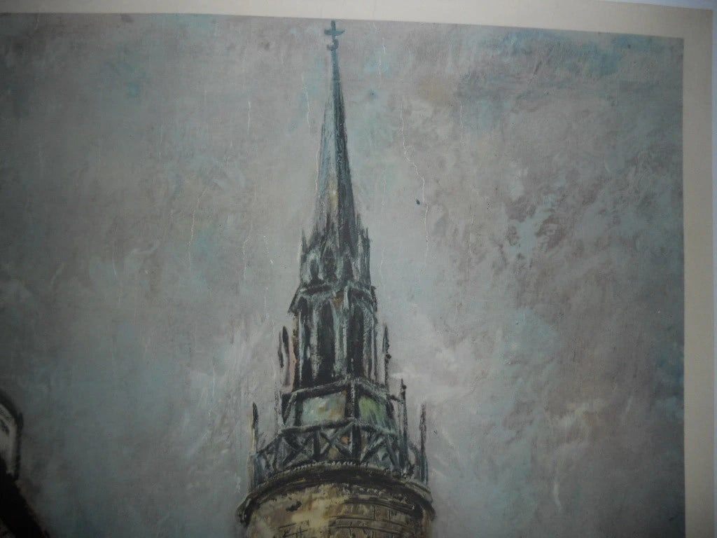 Original Vintage 1949 Bourgogne FrenchTravel Poster Linen Backed - 4