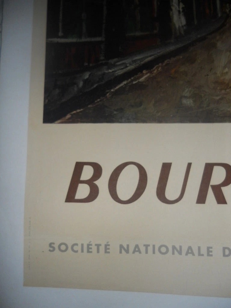 Original Vintage 1949 Bourgogne FrenchTravel Poster Linen Backed - 6