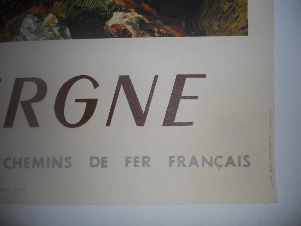 Original Vintage 1949 Bourgogne FrenchTravel Poster Linen Backed - 7