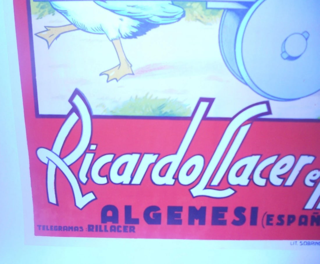 Original Vintage c.1930 Ricardo Llacer Spanish Oranges Poster Linen Backed - 4