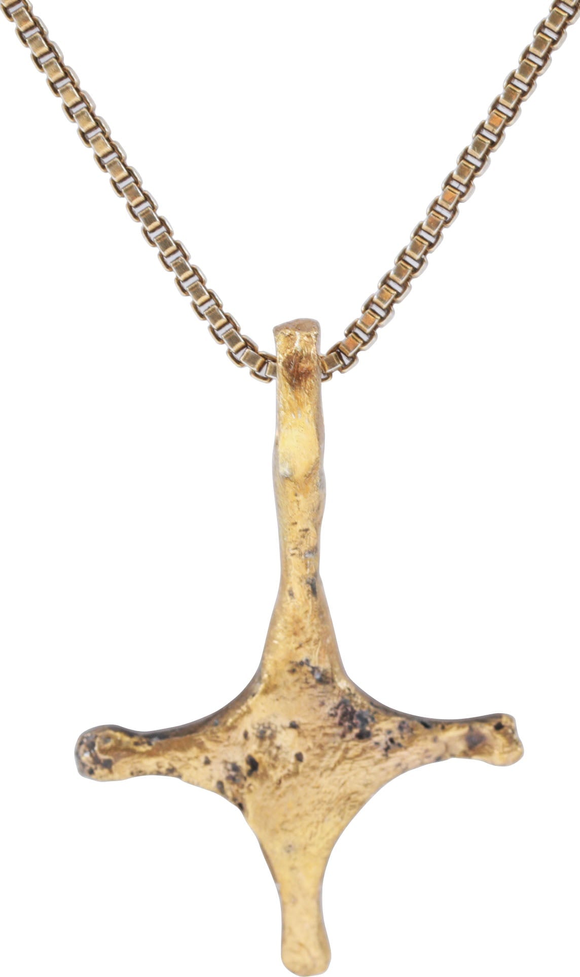 EUROPEAN CONVERT'S CROSS NECKLACE 9TH-10TH CENTURY: Frankish King, Charlemagne in 768 (founder of the Holy Roman Empire after 800) followed by conquering southern Europe from France to Italy and much of Northern Europe. The condition for peace was