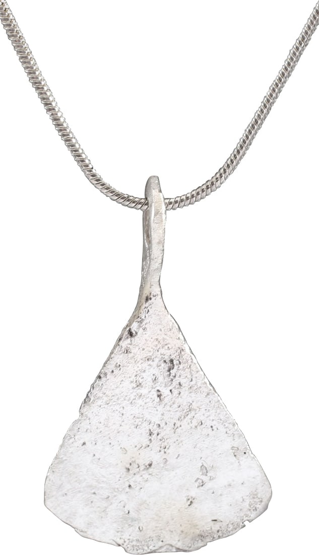 RARE VIKING SILVERED AXE PENDANT NECKLACE (1 of 4)