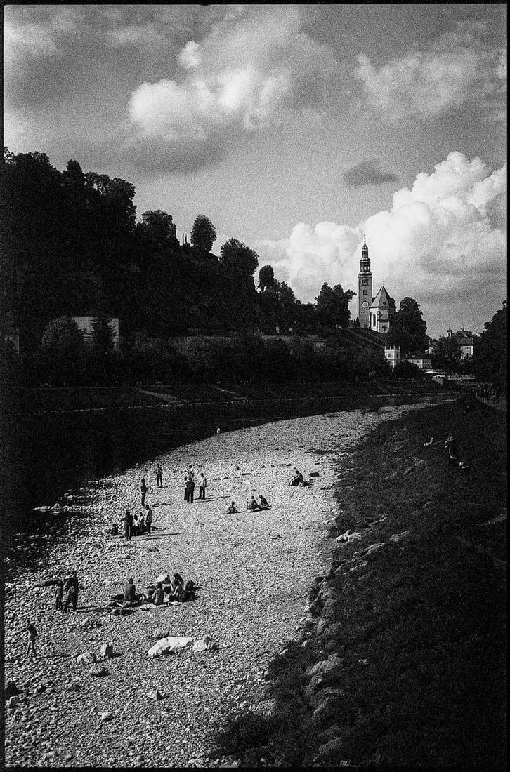 Salzach River, Salzburg, Austria - Silver Gelatin: Title: Salzach River, Salzburg, Austria - Silver Gelatin Photograph - Limited Edition of 10Artist: Paul CooklinOrigin: United KingdomMedium: Photography, Black & White on PaperDimensions: 16 W x 20 H