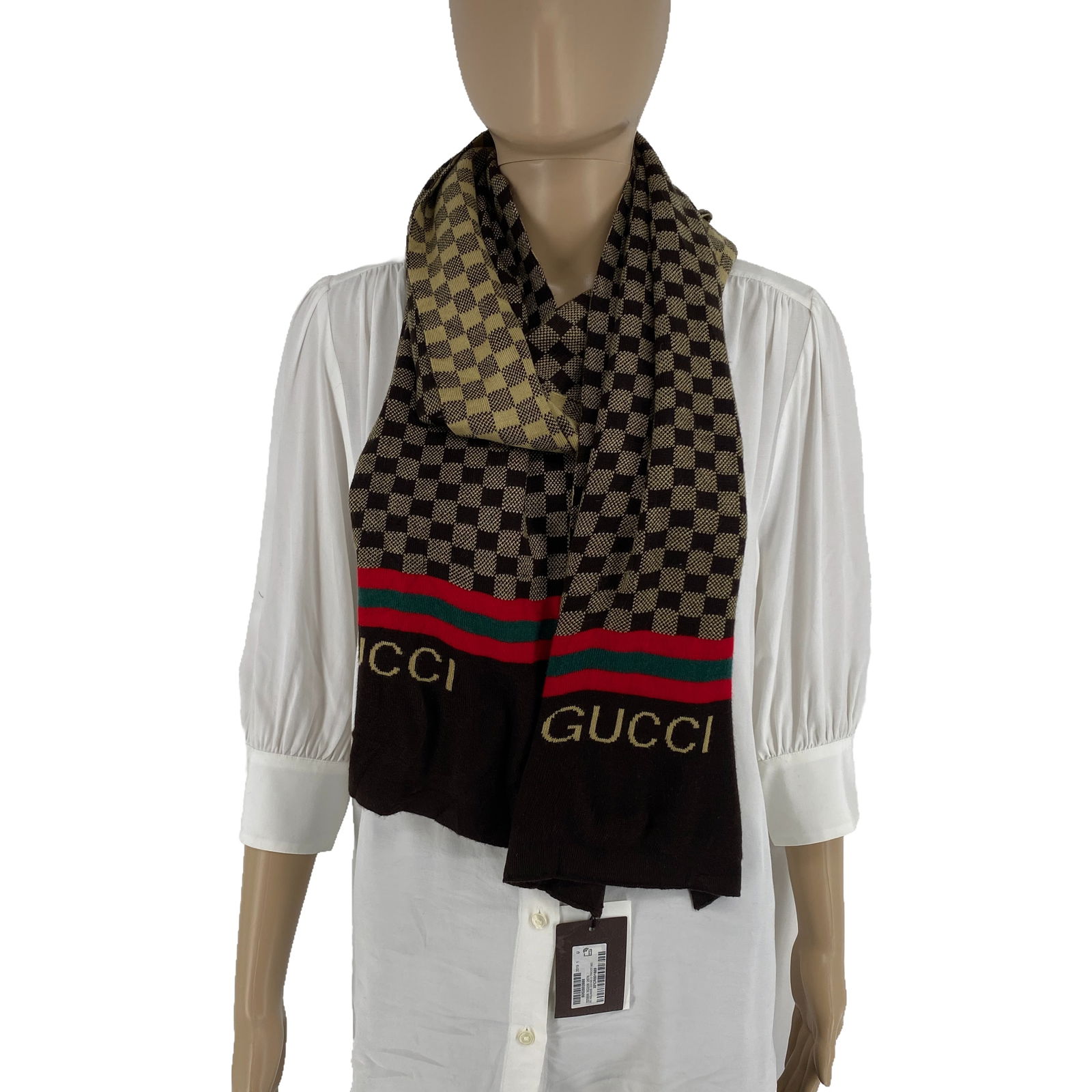Gucci Light Brown 100% Soft Wool Scarf Brand New! - 4