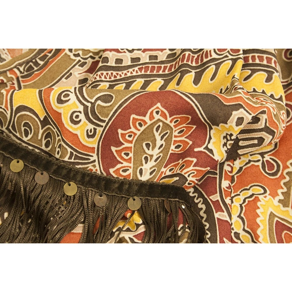 PINKO Paisley Printed Multicolored Viscose Longsleeve V neck Mini Dress- Sz 42 - 4