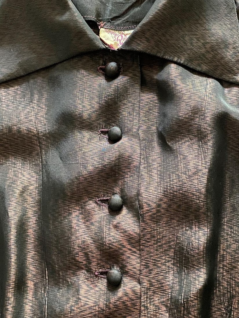 Vintage 1950s Coppery Brown Cocktail Dress Sz M L W 28.5 - 5