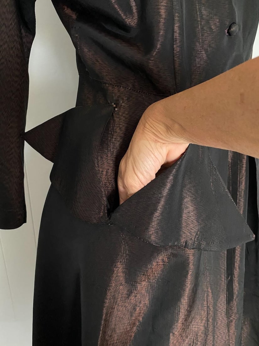 Vintage 1950s Coppery Brown Cocktail Dress Sz M L W 28.5 - 6