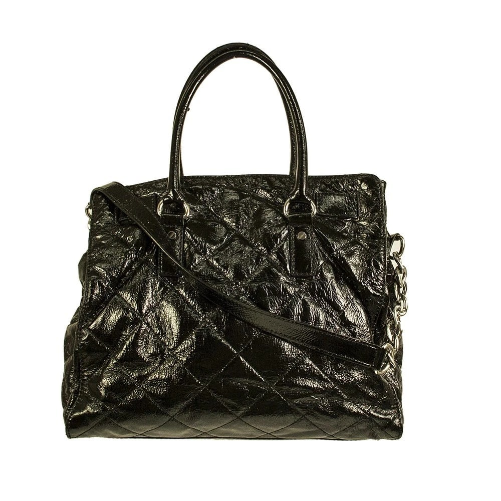 Michael Kors Hamilton Black Quilted Patent Leather Padlock Handbag Shoulder bag - 2