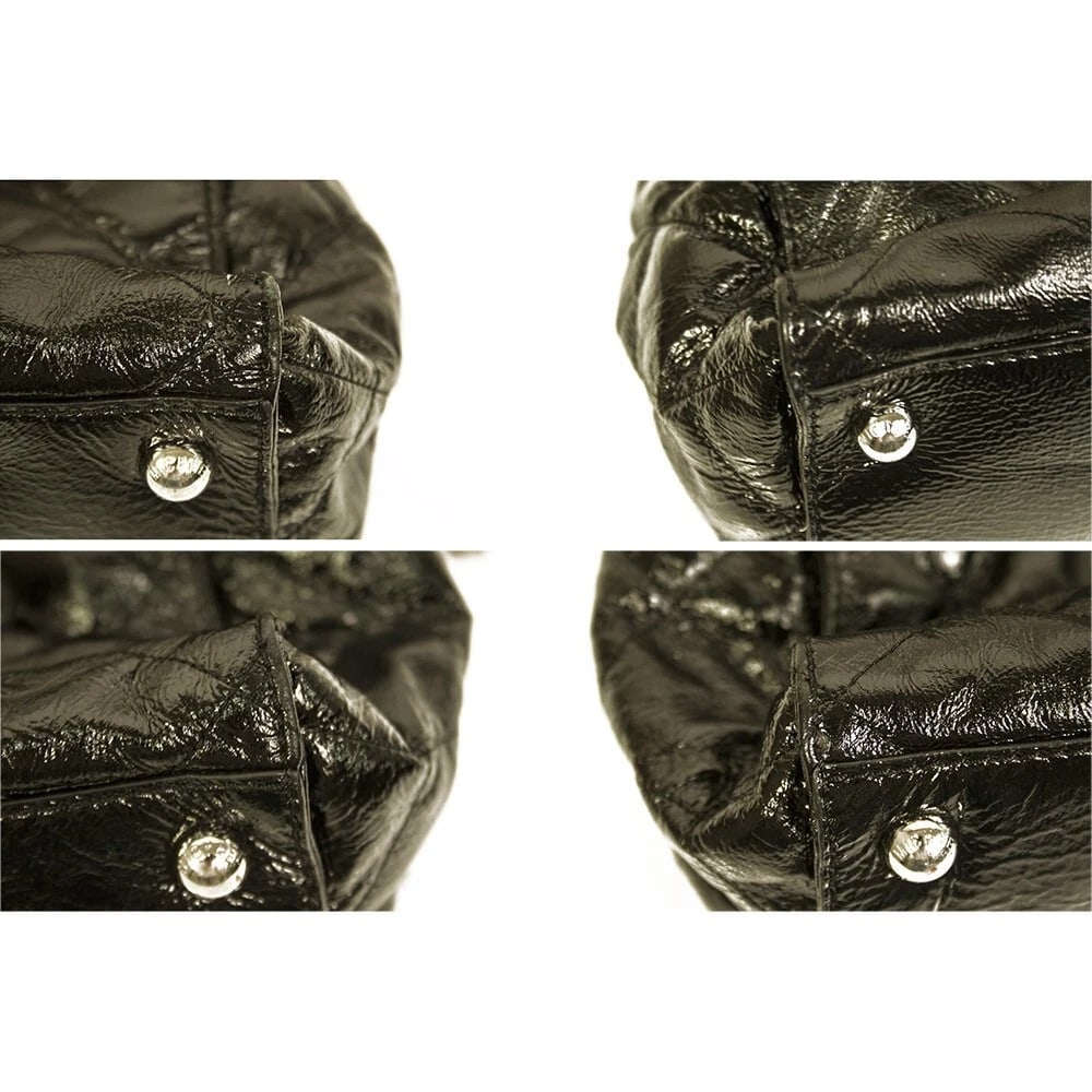 Michael Kors Hamilton Black Quilted Patent Leather Padlock Handbag Shoulder bag - 4