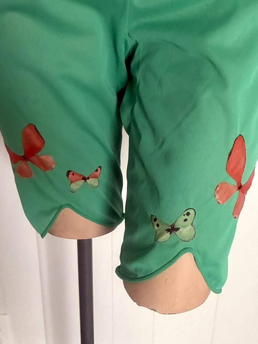 Vintage 1960s Green Vanity Fair Bloomers w Butterflies Sz S M - 4