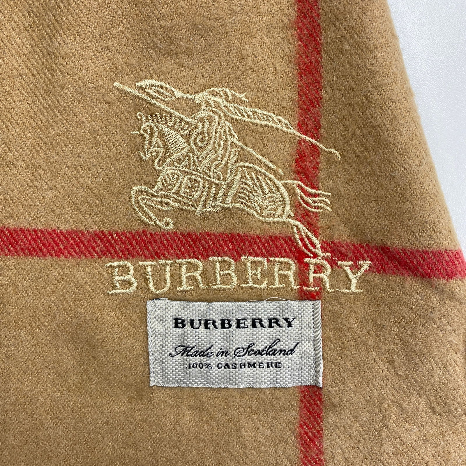 Burberry Light Brown 100% Cashmere Large Scarf - 6